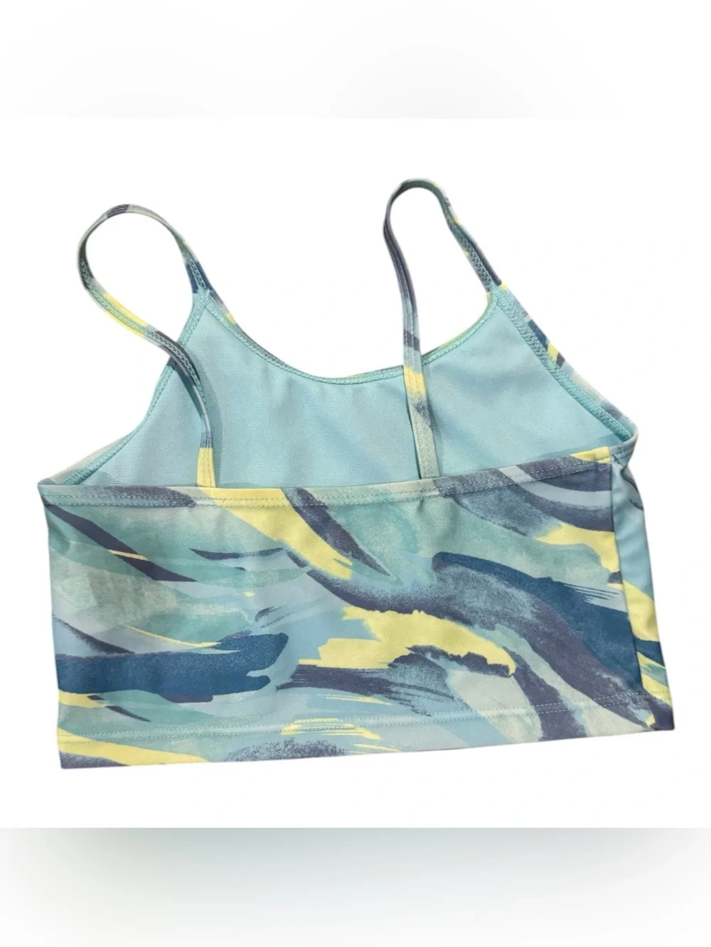 Ideology Aqua & Navy Brushstroke swim top UPF 50+ Girls size 6
